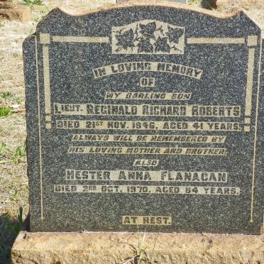 FLANAGAN Hester Anna -1970 :: ROBERTS Reginald Richard -1946