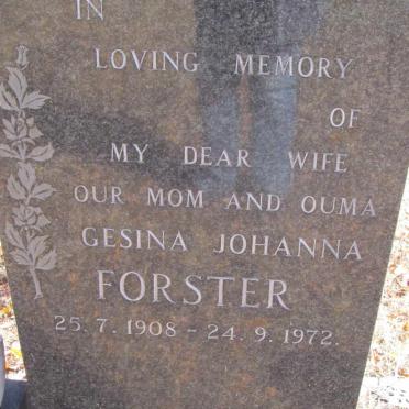 FORSTER Gesina Johanna 1908-1972