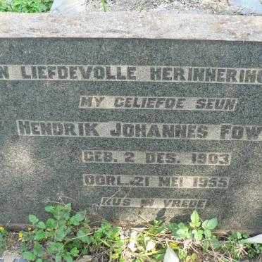 FOWLDS Hendrik Johannes 1903-1955