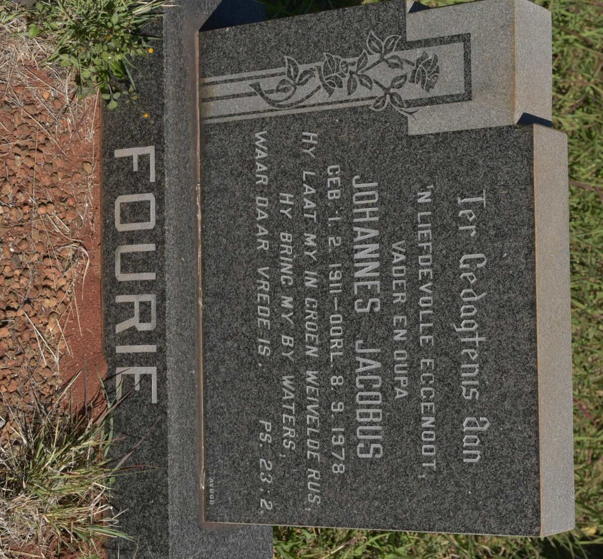 FOURIE Johannes Jacobus 1911-1978