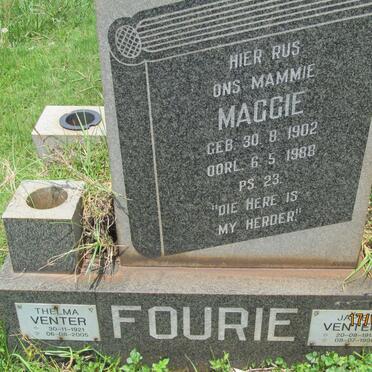 FOURIE Maggie 1902-1988 :: VENTER Japie 1918-1998 &amp; Thelma 1921-2005