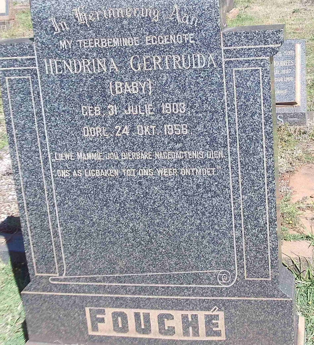 FOUCHE Hendrina Gertruida 1903-1956