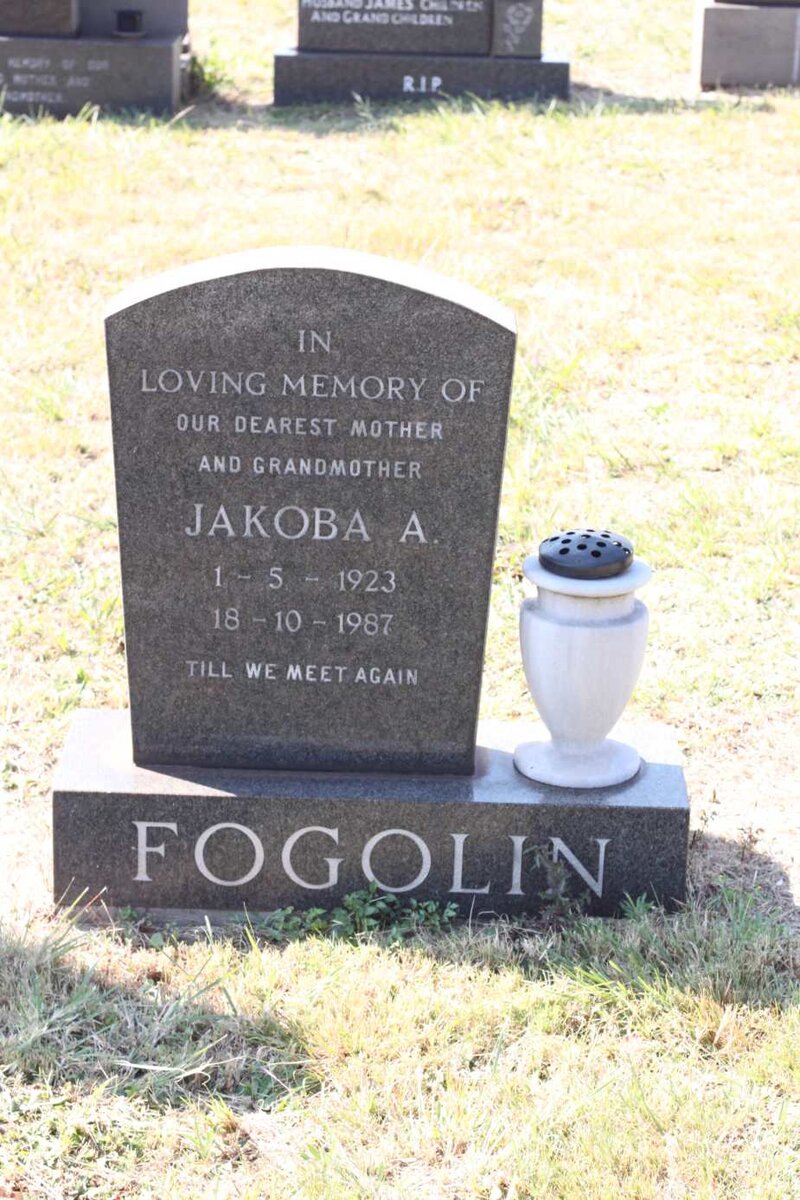 FOGOLIN Jakoba A. 1923-1987