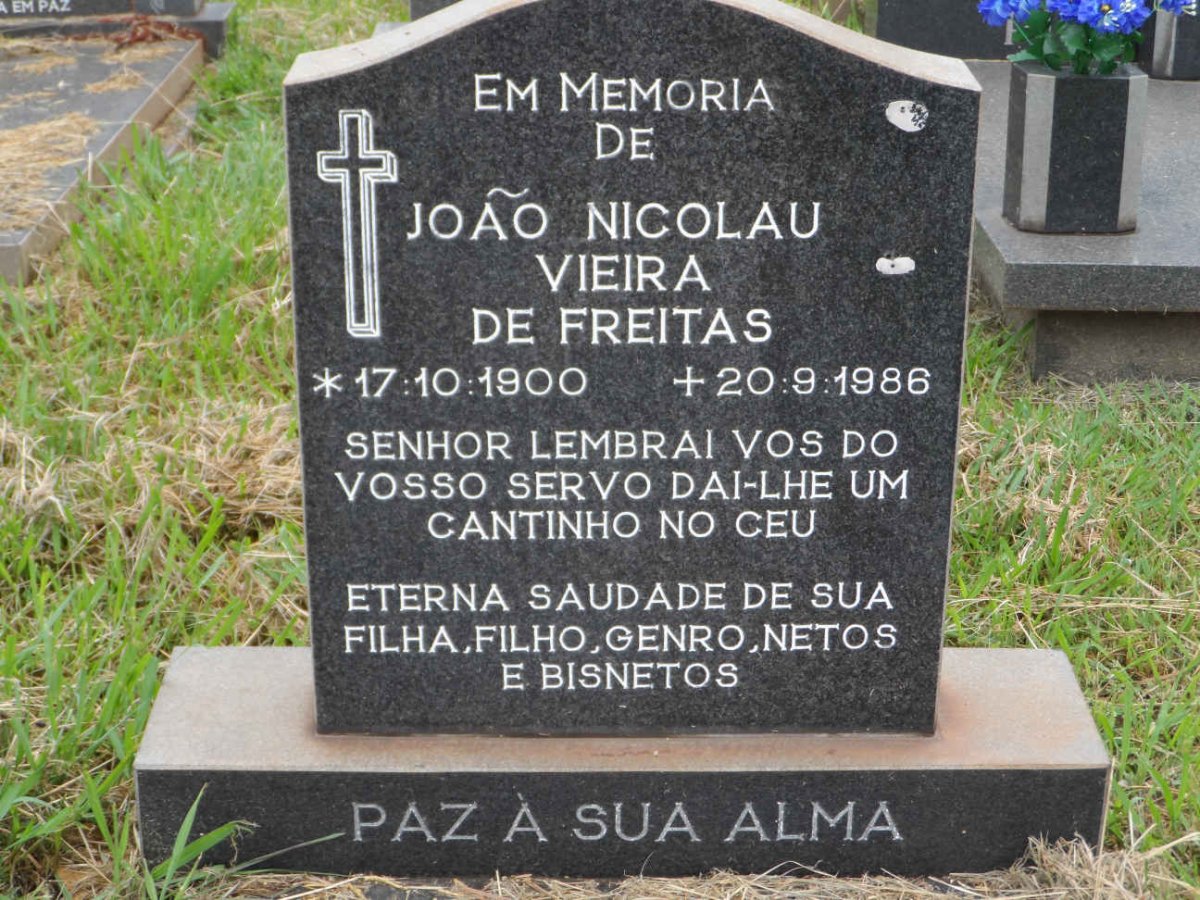 FREITAS João Nicolau Vieira, de 1900-1986