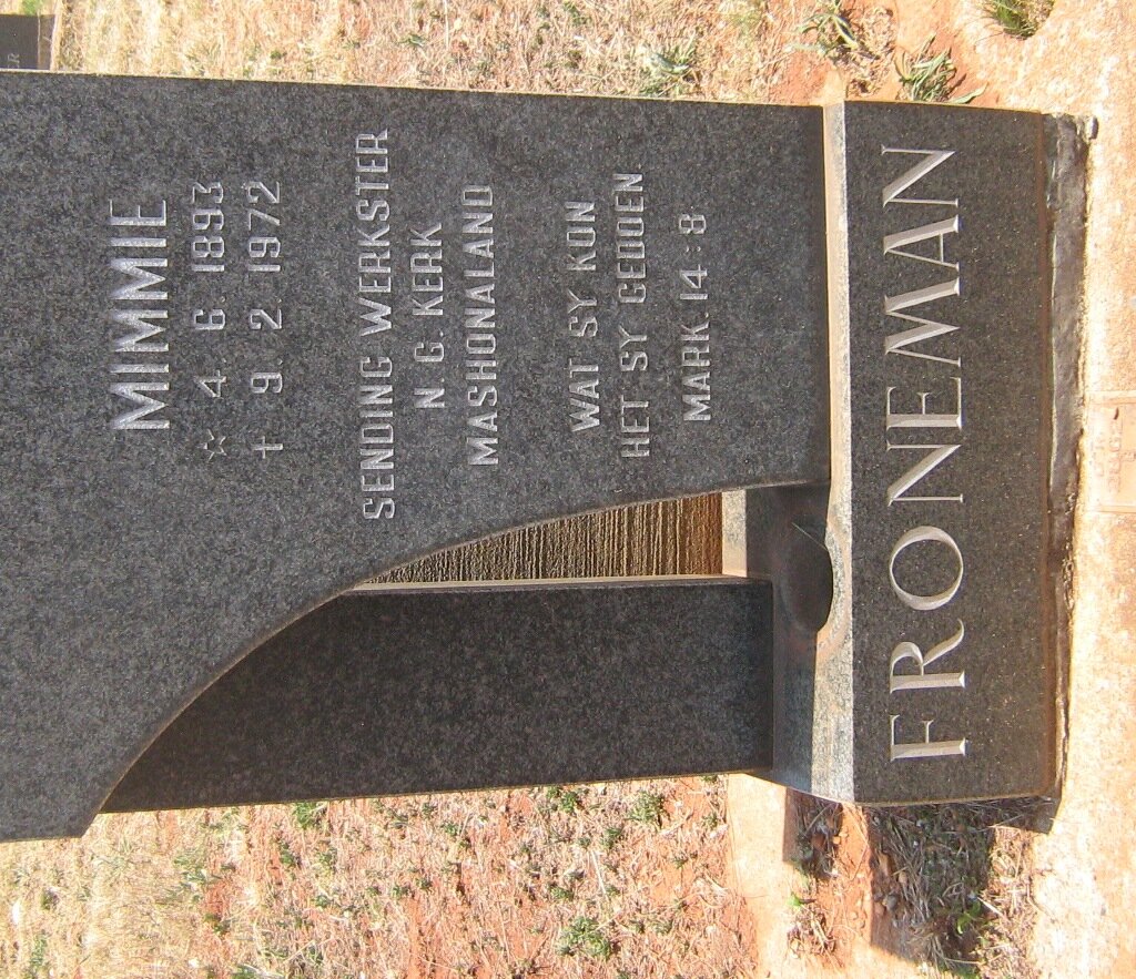 FRONEMAN Mimmie 1893-1972