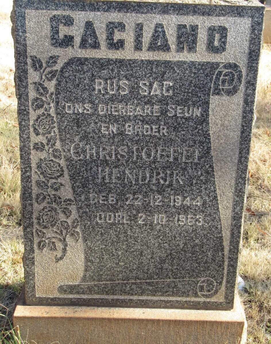 GAGIANO Christoffel Hendrik 1944-1963