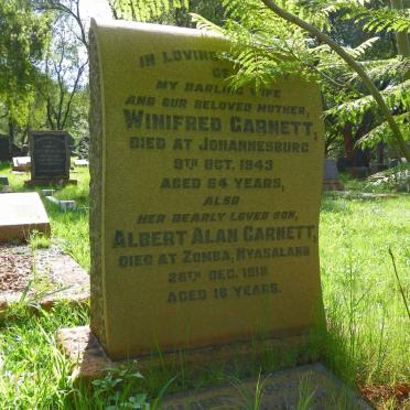 GARNETT Albert -1962 &amp; Winifred -1943 :: GARNETT Albert Alan -1918