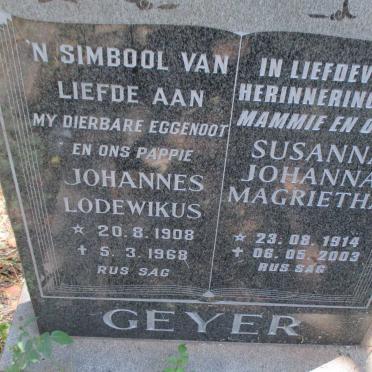 GEYER Johannes Lodewikus 1908-1968 &amp; Susanna Johanna Magrietha 1914-2003