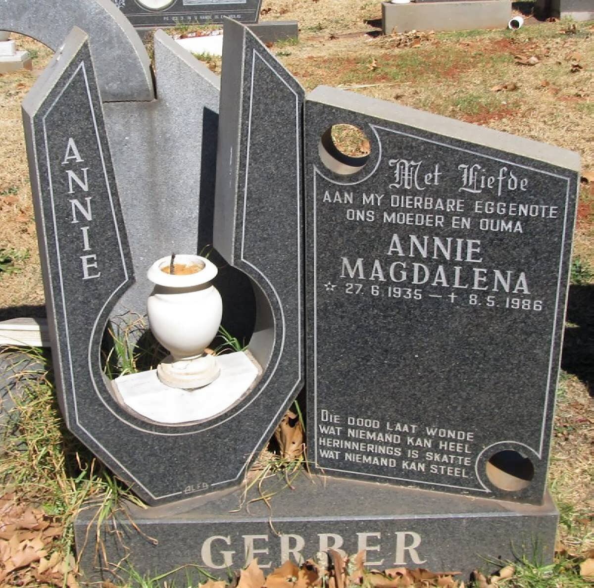 GERBER Annie Magdalena 1935-1986