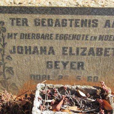 GEYER Johana Elizabeth -1960
