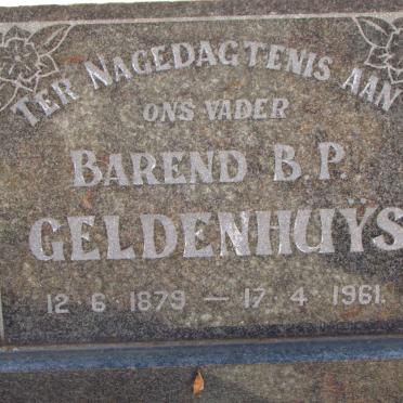 GELDENHUYS Barend B.P. 1879-1961
