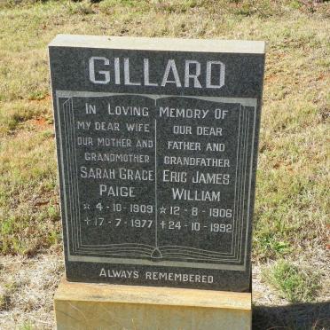 GILLARD Eric James William 1906-1992 &amp; Sarah Grace Paige 1909-1977