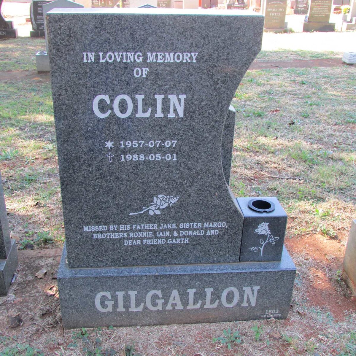 GILGALLON Colin 1957-1988