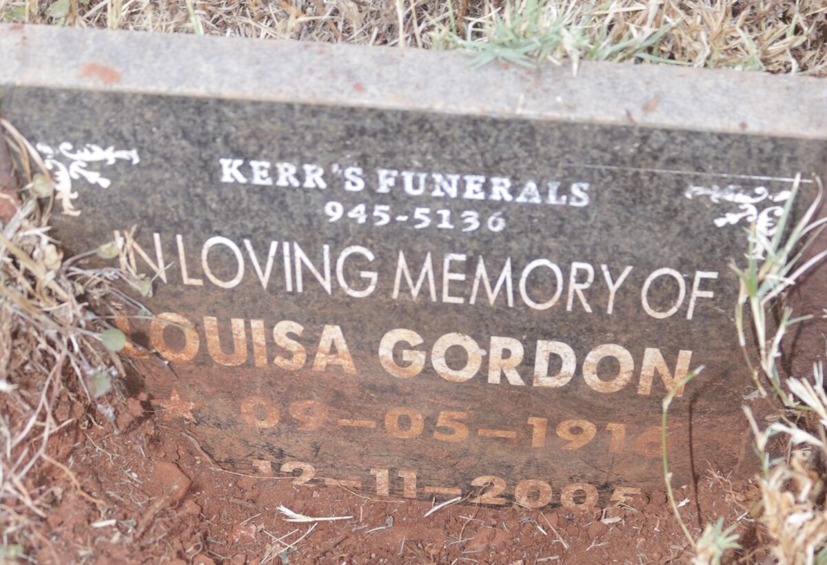 GORDON Louisa 191?-2005
