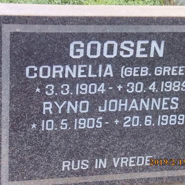 GOOSEN Ryno Johannes 1905-1989 &amp; Cornelia GREEFF 1904-1985