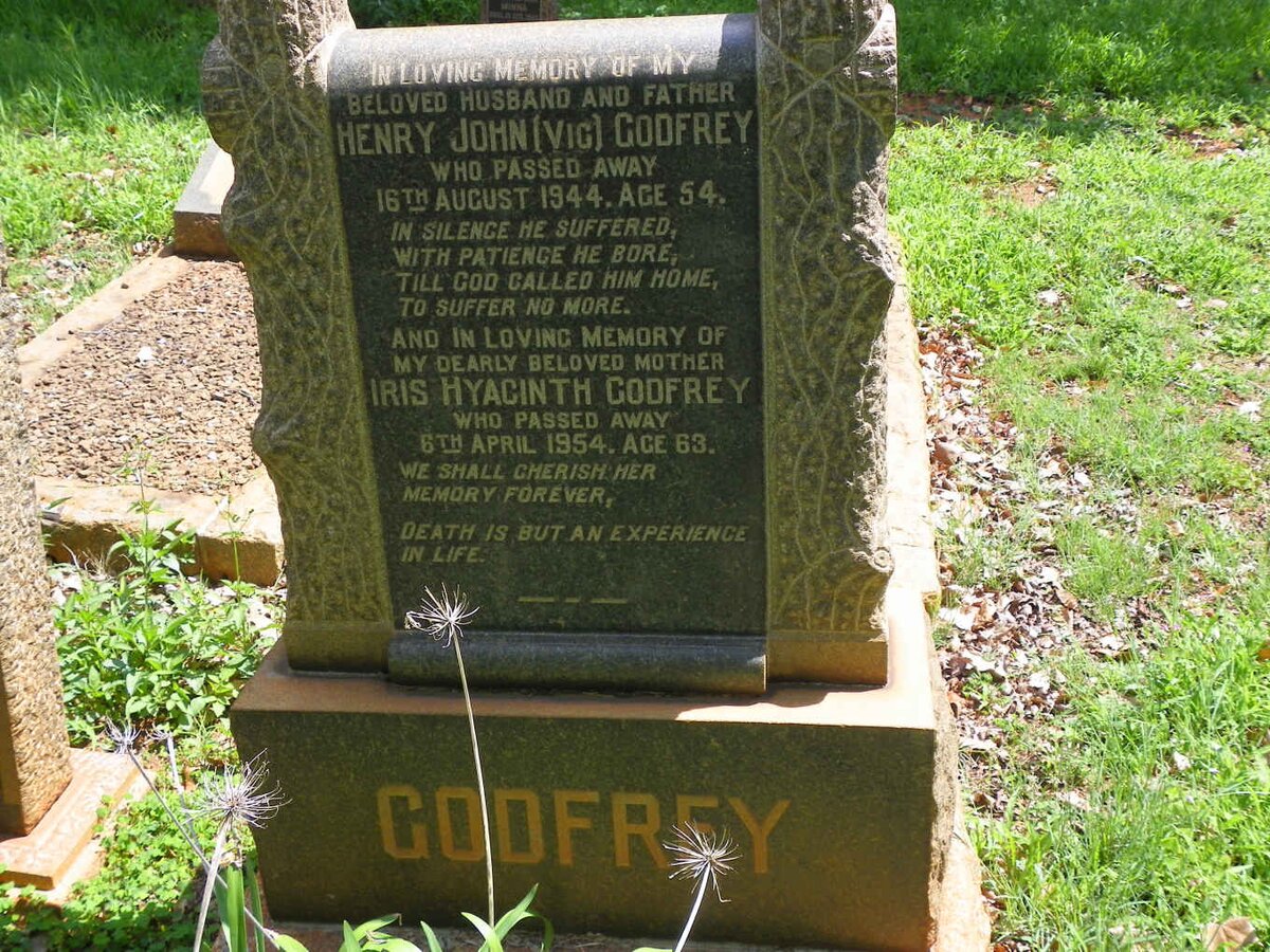 GODFREY Henry John -1944 &amp; Iris Hyacinth -1954