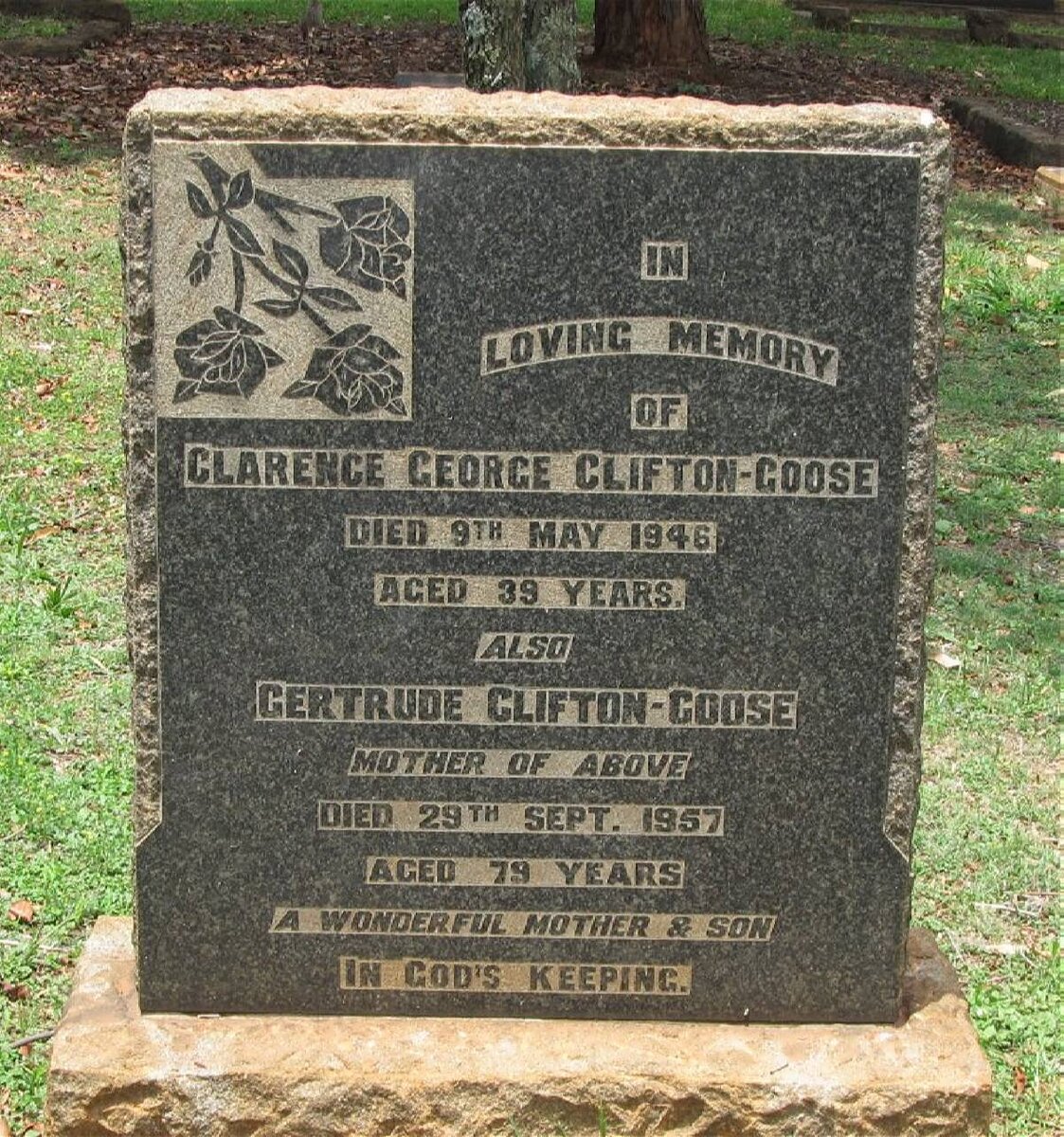 GOOSE Gertrude, CLIFTON -1957 :: CLIFTON-GOOSE Clarence George  -1946