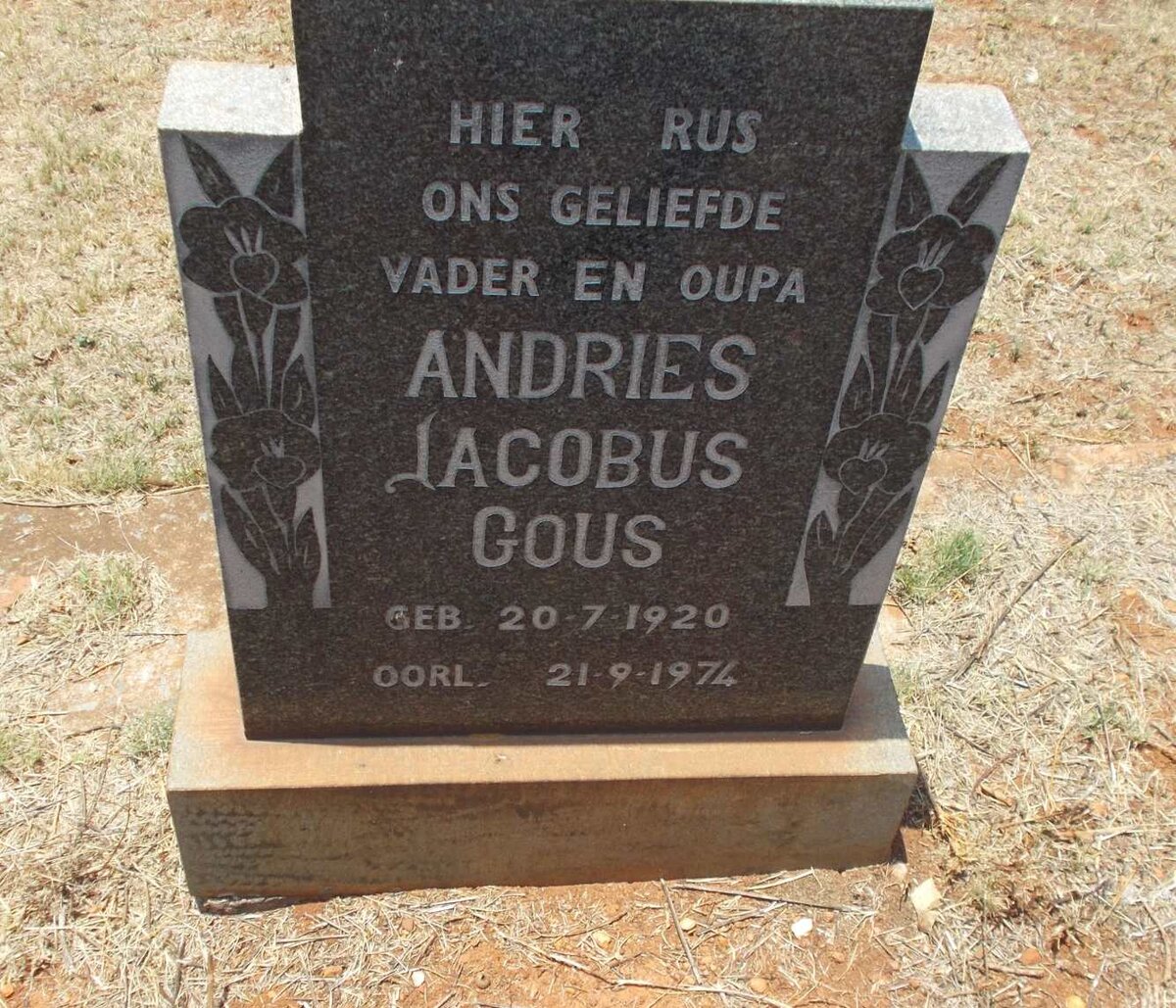 GOUS Andries Jacobus 1920-1974