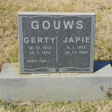 GOUWS Japie 1912-1994 &amp; Gerty 1913-1974
