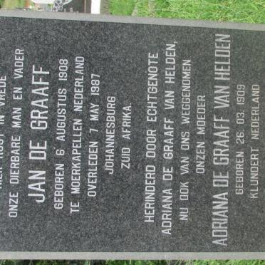 GRAAFF Jan, de 1908-1987 &amp; Adriana VAN HELDEN 1909-1996