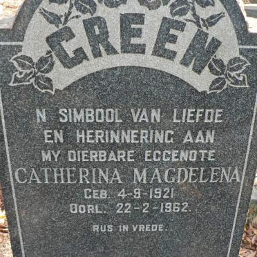 GREEN Catherina Magdelena 1921-1962
