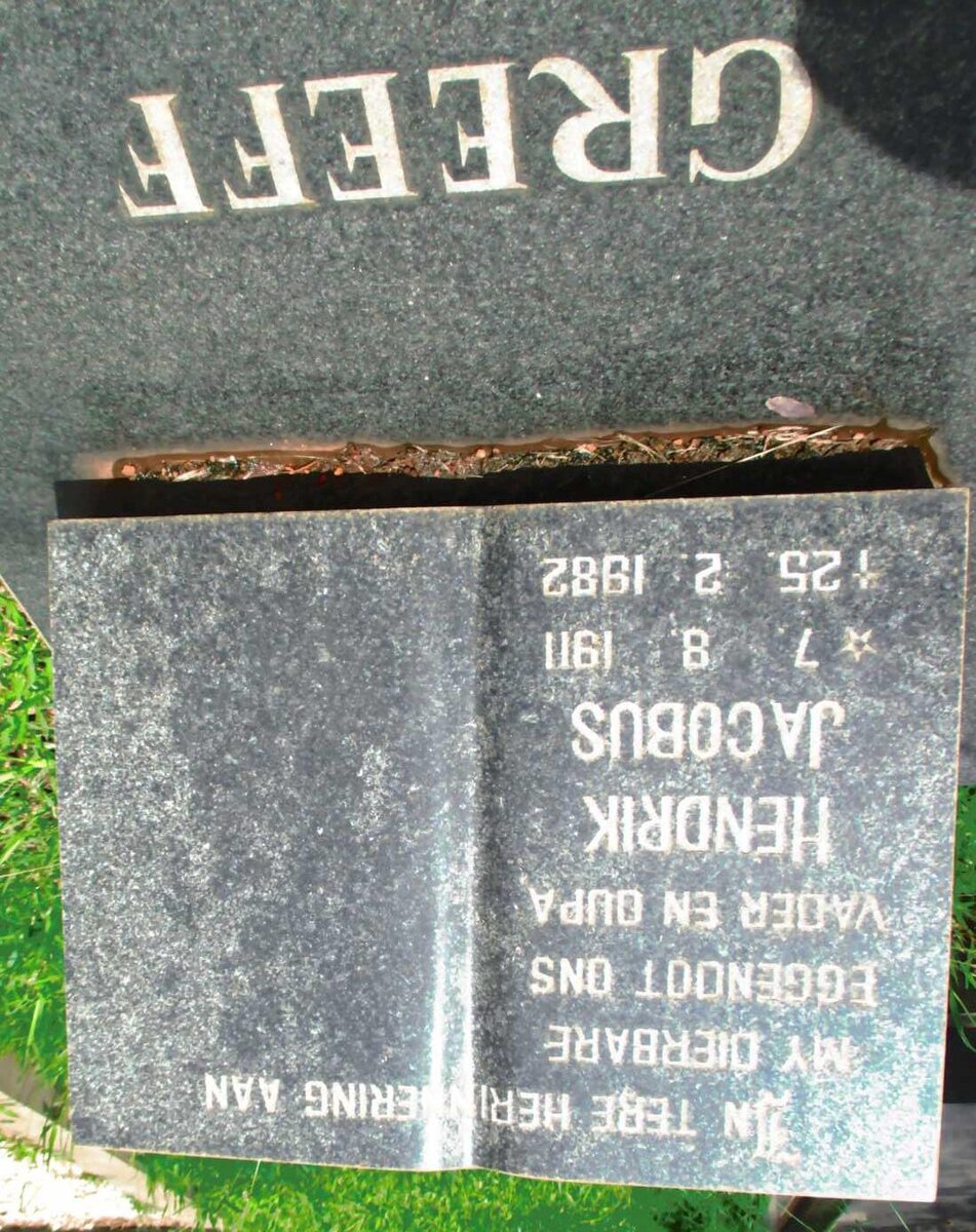 GREEFF Hendrik Jacobus 1911-1982