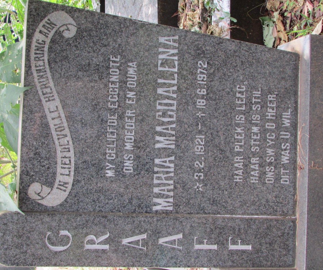 GRAAFF Maria Magdalena 1921-1972