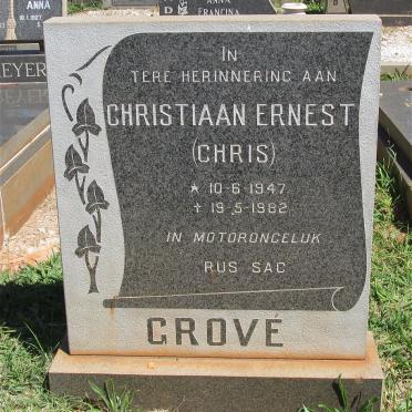 GROVE Christiaan Ernest 1947-1982