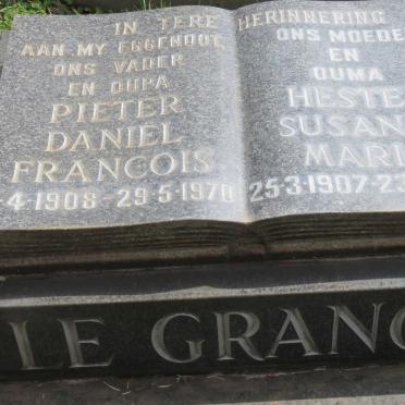GRANGE Pieter Daniel Francois, le 1908-1970 &amp; Hester Susanna Maria 1907-1993
