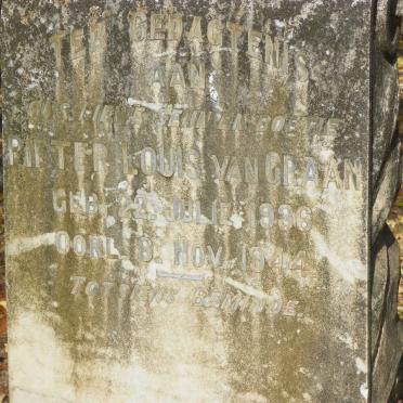 GRAAN Pieter Louis, van 1936-1944