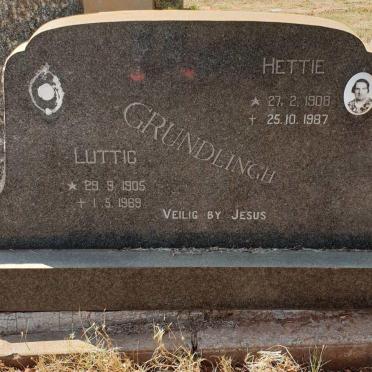 GRUNDLINGH Luttig 1905-1969 &amp; Hettie 1908-1987