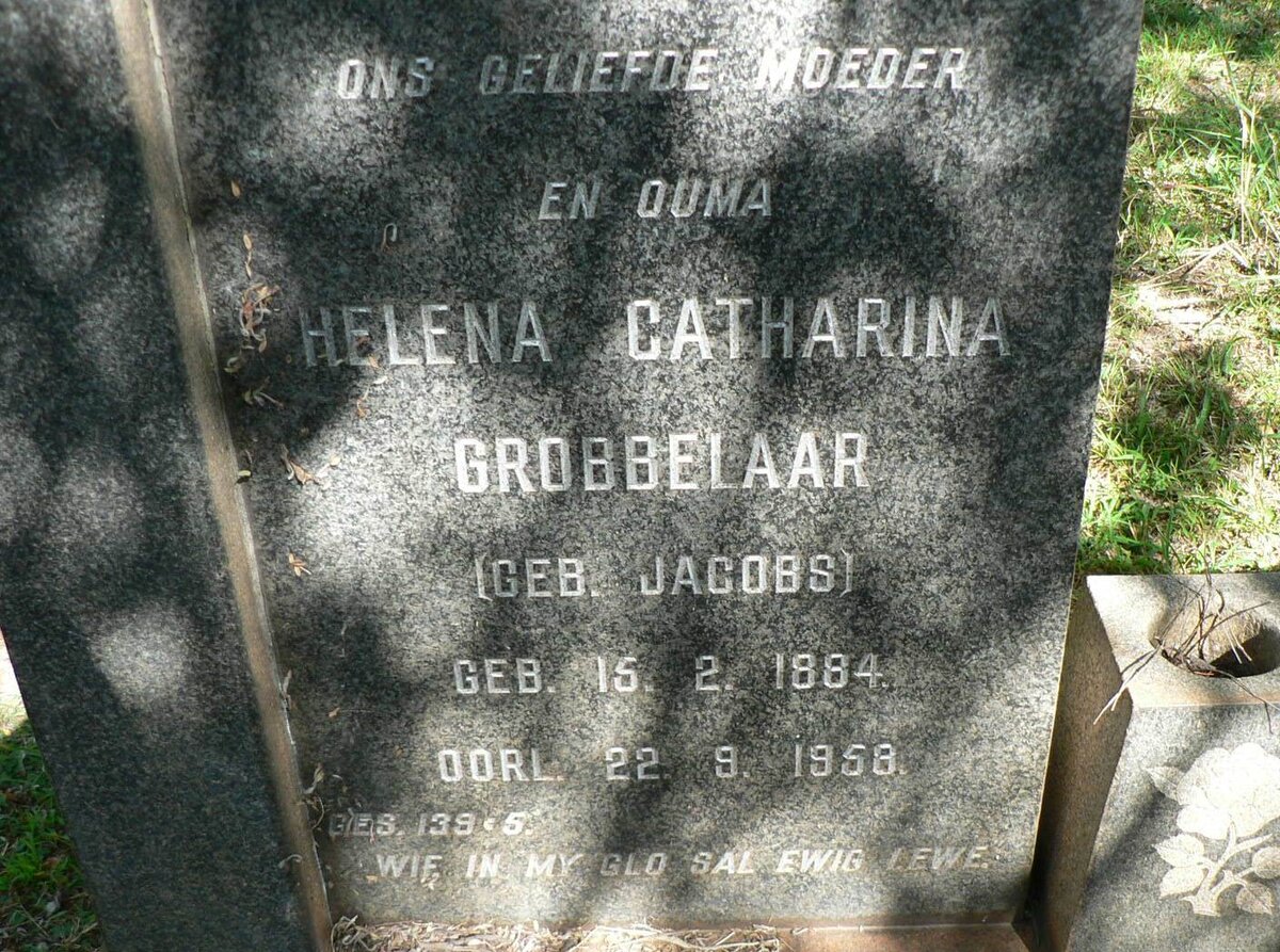 GROBBELAAR Helena Catharina nee JACOBS 1884-1958