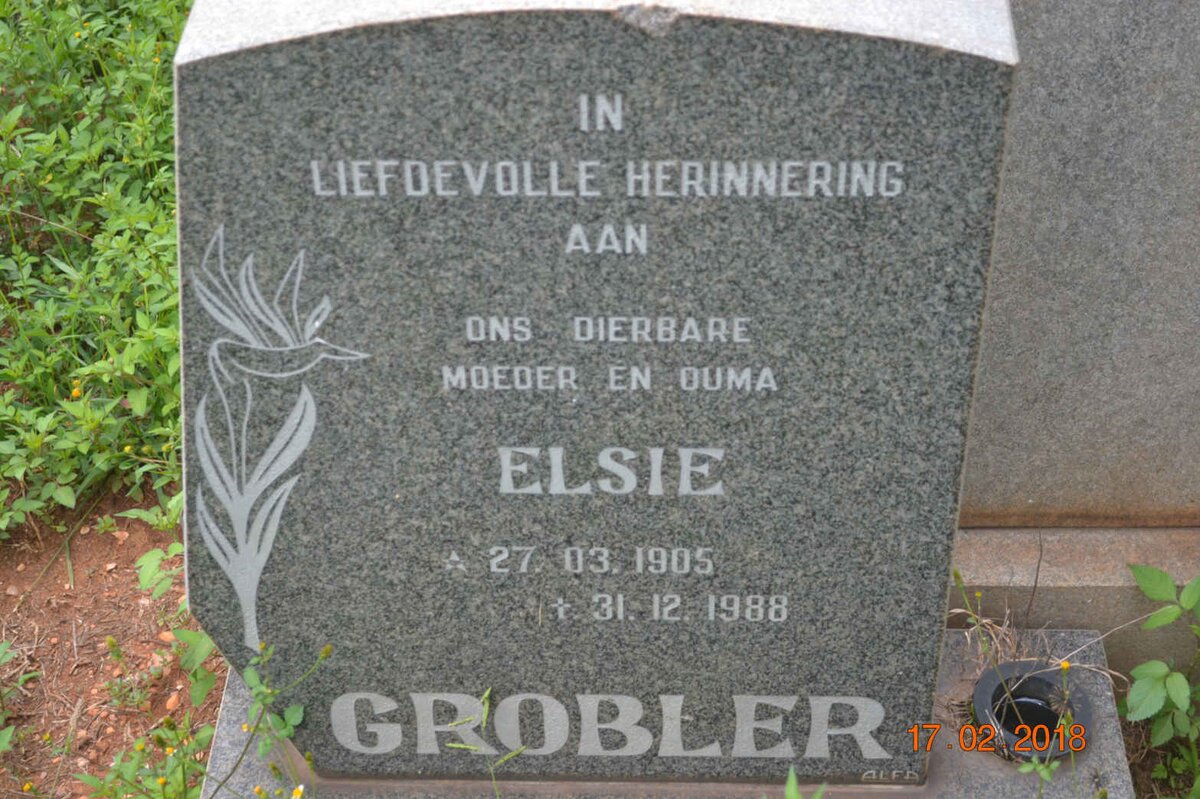 GROBLER Elsie 1905-1988