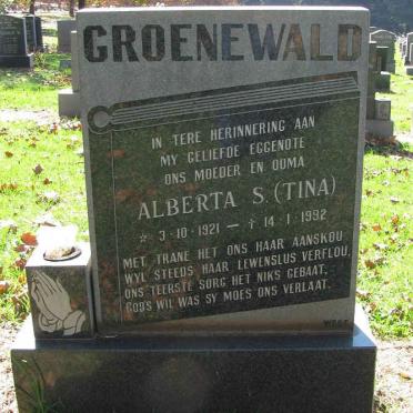 GROENEWALD Alberta S. 1921-1992