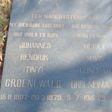 GROENEWALD Johannes Hendrik 1907-1979 &amp; Muriel Mavis CONCHAR 1915-1994