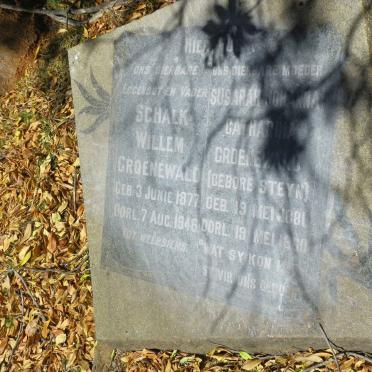 GROENEWALD Schalk Willem 1877-1946 &amp; Susarah Johanna Catharina STEYN 1881-1960