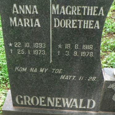 GROENEWALD Anna Maria 1893-1973 :: GROENEWALD Magrethea Dorethea 1918-1978