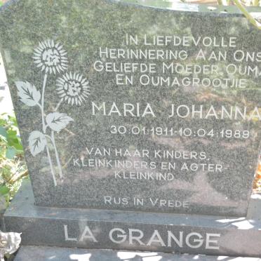 GRANGE Maria Johanna, la 1911-1989