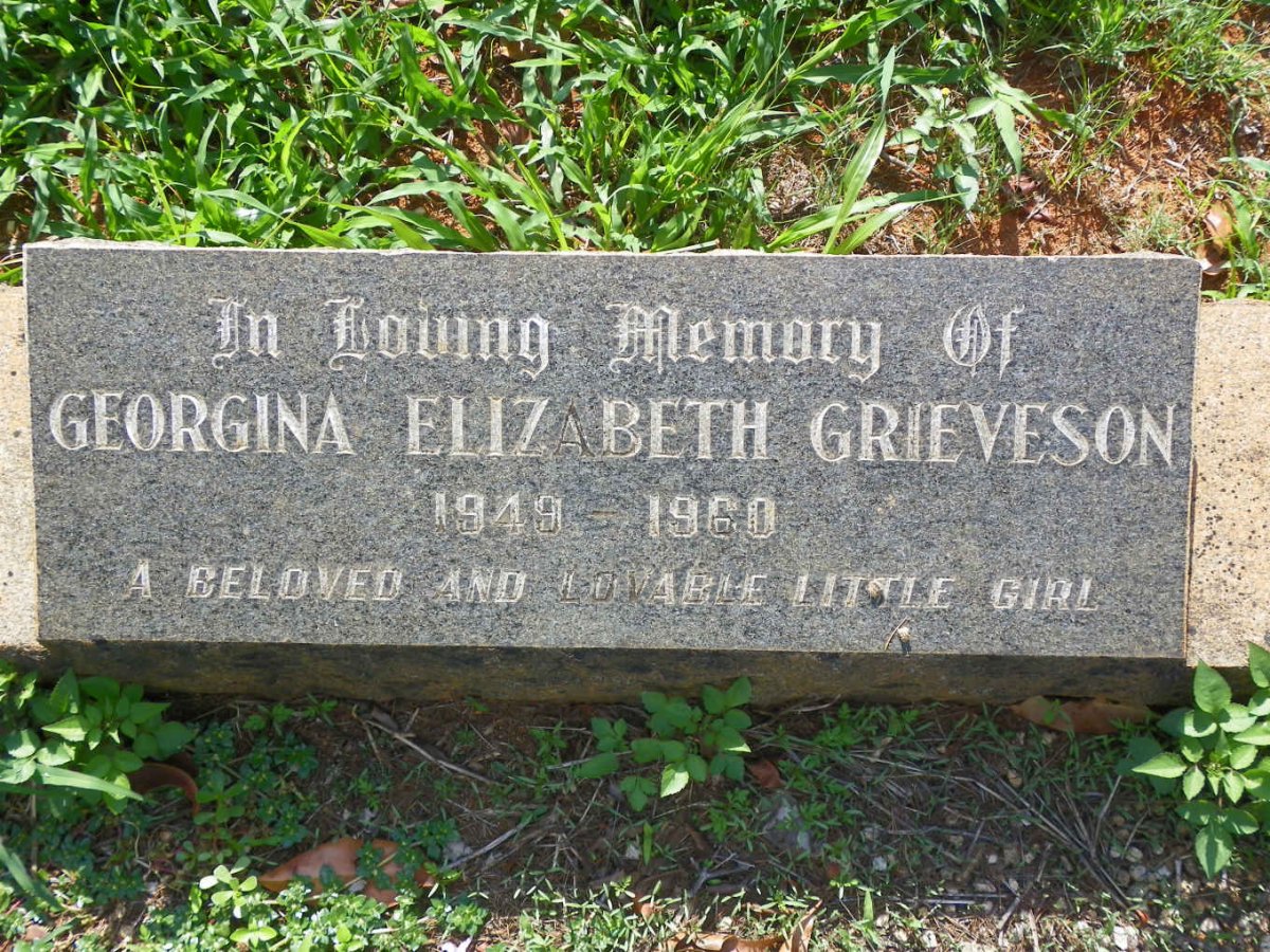GRIEVESON Ronald Eustace 1909-1998 &amp; Helen Elizabeth 1917-1990 :: GRIEVESON Georgina Elizabeth 1949-1960