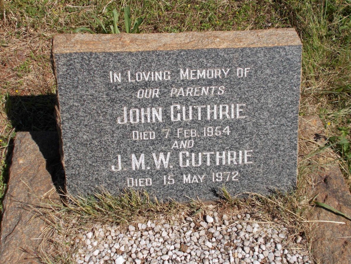 GUTHRIE John -1954 &amp; J.M.W. -1972