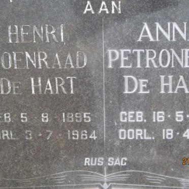 HART Henri Coenraad, de 1895-1964 &amp; Anna Petronella 1892-1971