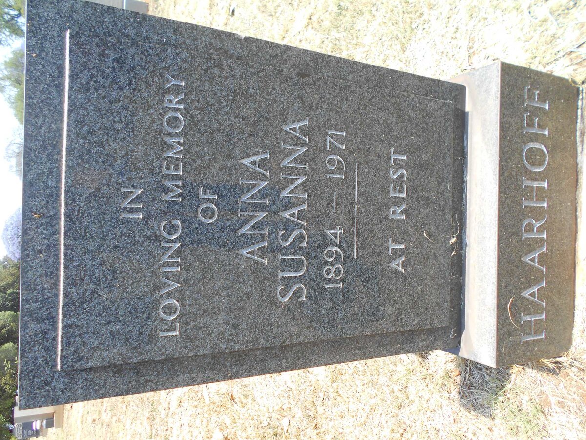 HAARHOFF Anna Susanna 1894-1971