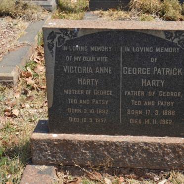 HARTY George Patrick 1888-1962 &amp; Victoria Anne 1892-1957