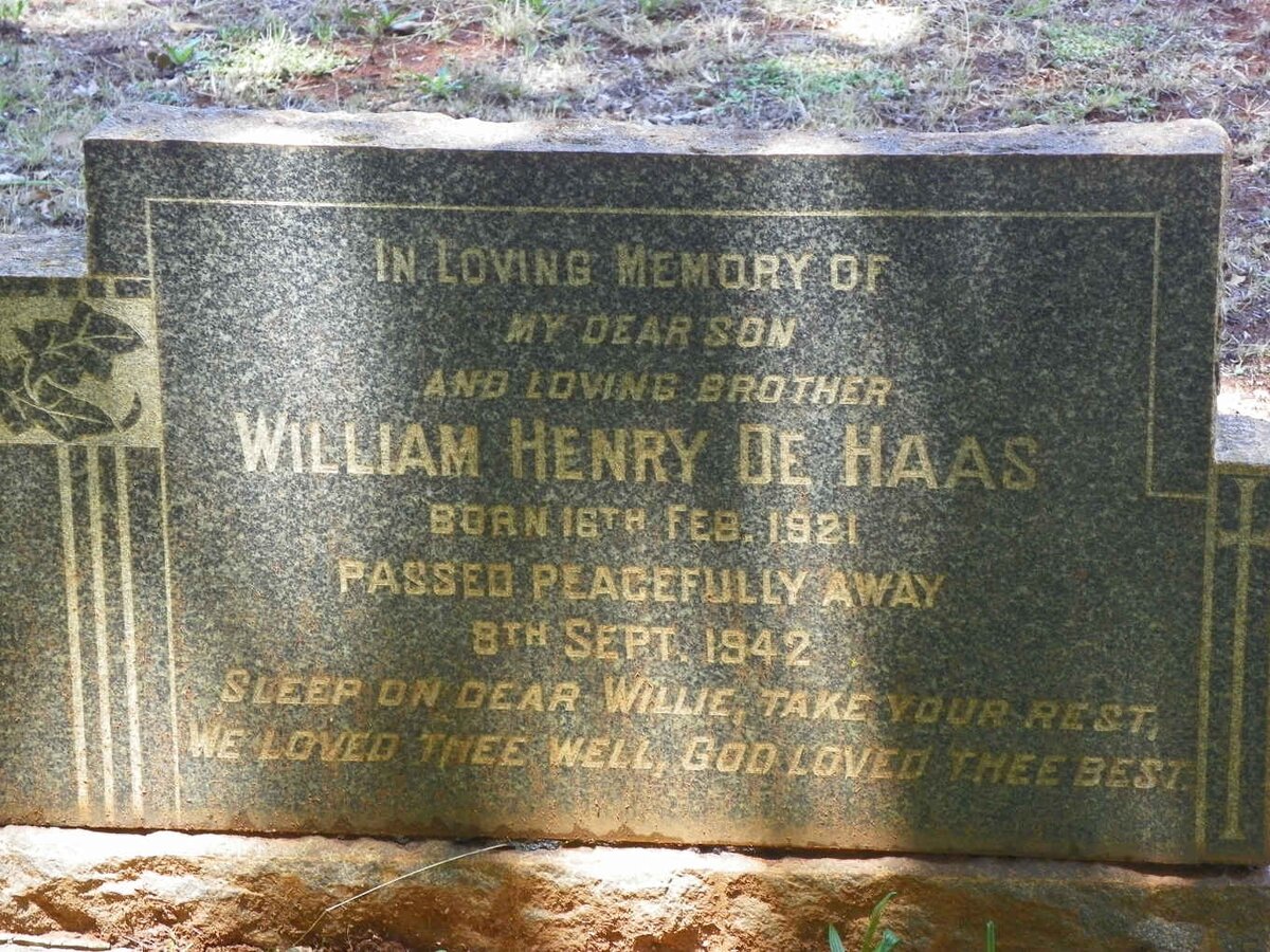 HAAS William Henry, de 1921-1942