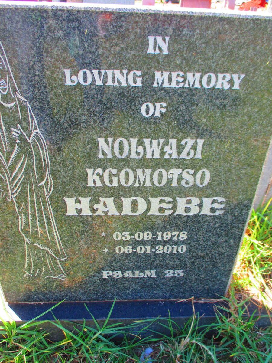 HADEBE Nolwazi Kgomotso 1978-2010
