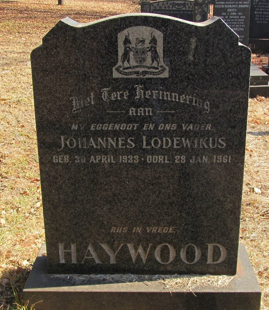 HAYWOOD Johannes Lodewikus 1933-1961