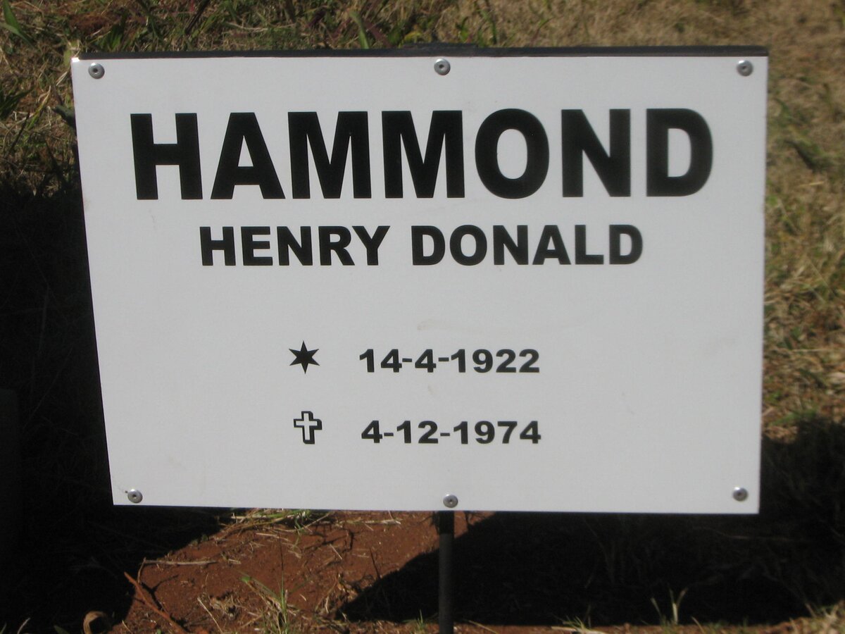 HAMMOND Henry Donald 1922-1974