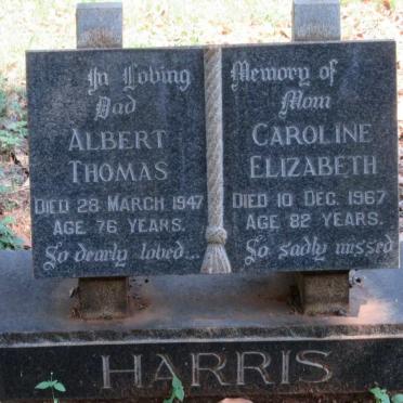 HARRIS Albert Thomas -1947 &amp; Caroline Elizabeth -1967