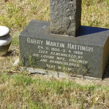 HATTINGH Barry Martin 1905-1968