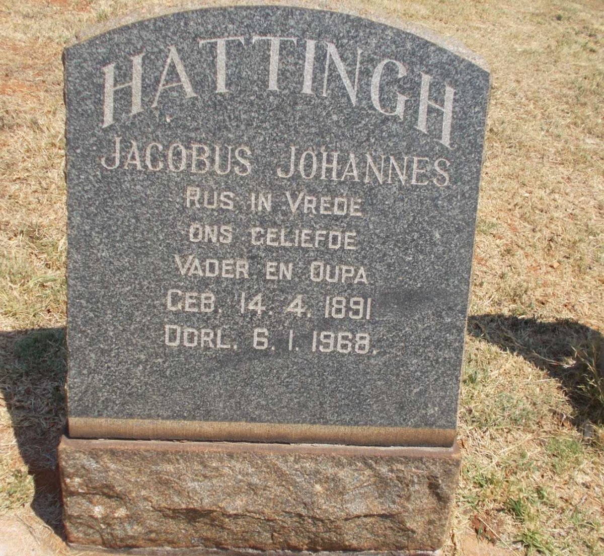 HATTINGH Jacobus Johannes 1891-1968